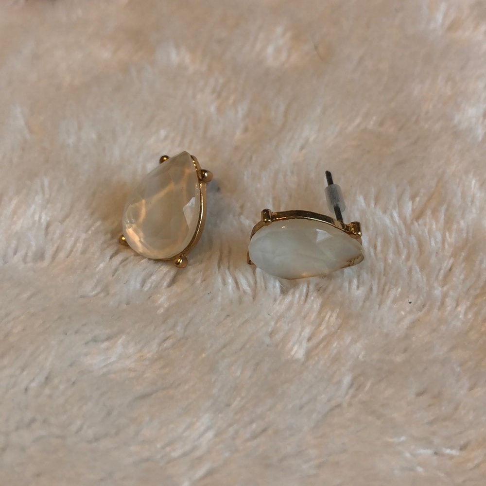 White Teardrop Earrings